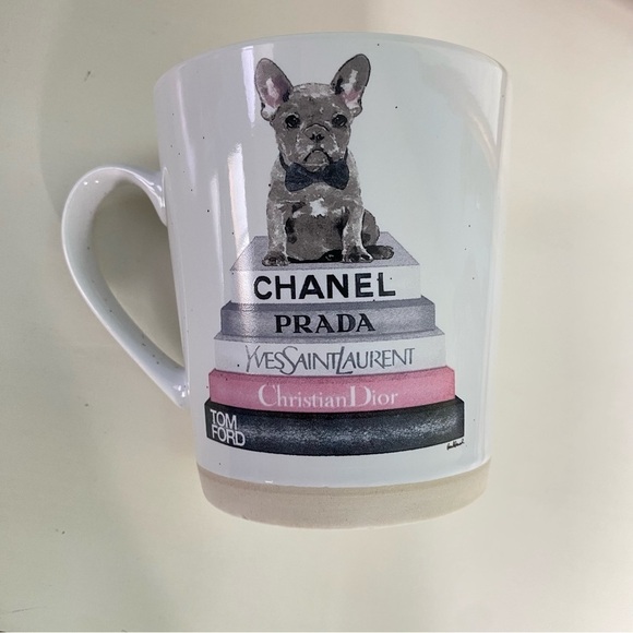 Luxury High Fashion French Bulldog Dog White and Pink Coffee Tea Mug - Picture 6 of 6